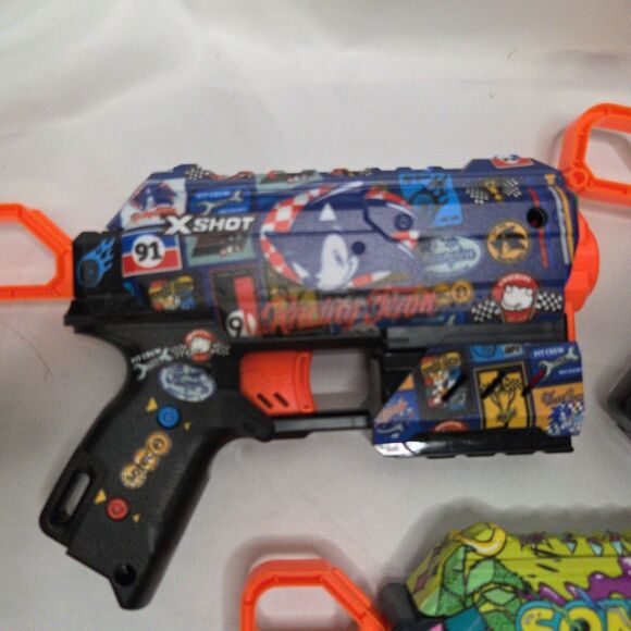 NWOB Sonic the Hedgehog Zuru XShot Flux Dart Guns Lot of 3 + 32 Darts - Picture 2 of 5